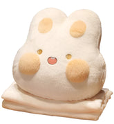 Cushion cozies are perfect for chilly days! This multifunctional plushie combines the softness of a huggable pillow with the coziness of a built-in hand warmer, all in an adorable cat design. 
Shaped like a charming bunny with sweet embroidered details, it’s perfect for cat lovers of all ages. High quality and well constructed to keep its shape for a long time, you can also tuck your hands into the hidden pocket for instant warmth and cozy relaxation.